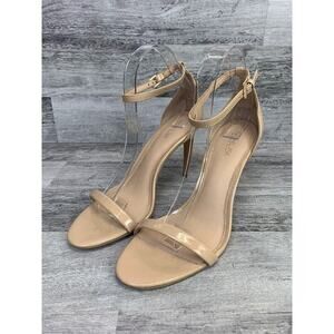 Rachel Zoe Womens Nude Patent Leather Ankle Strap Stiletto Heels Size 9.5